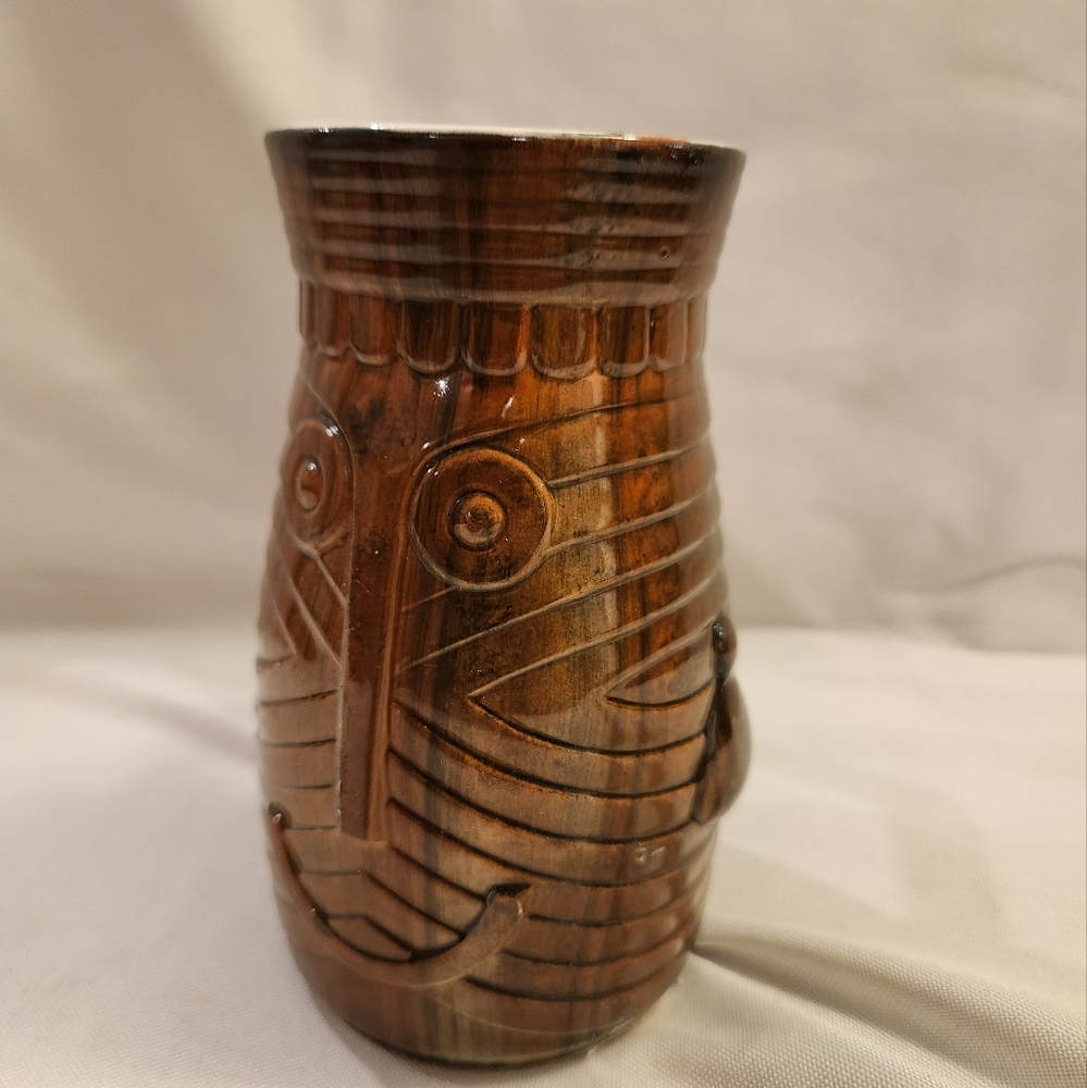 Vintage Smiling Face Tiki Mug. Ceramic “Westwood Japan” (R65-C1303)  5.5” Tall